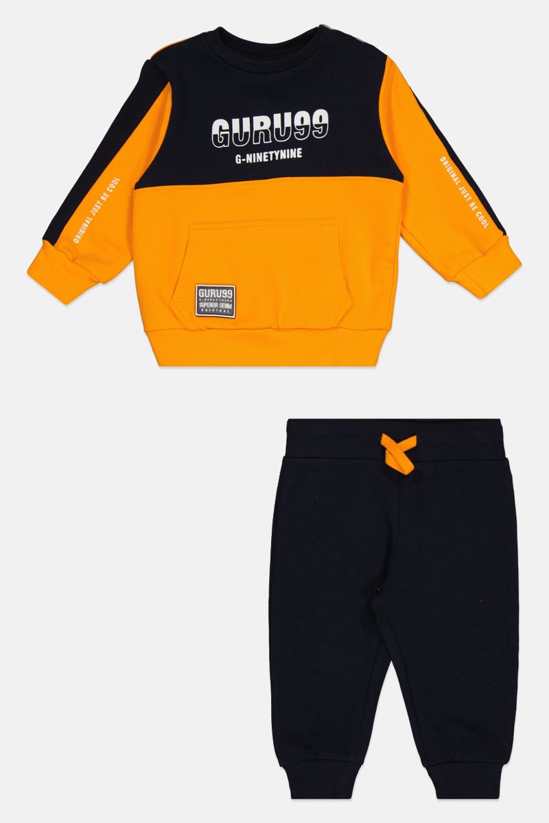 Guru 99 Toddlers Boy 2 Pieces Brand Logo Tracksuit, Multicolor - Image 2